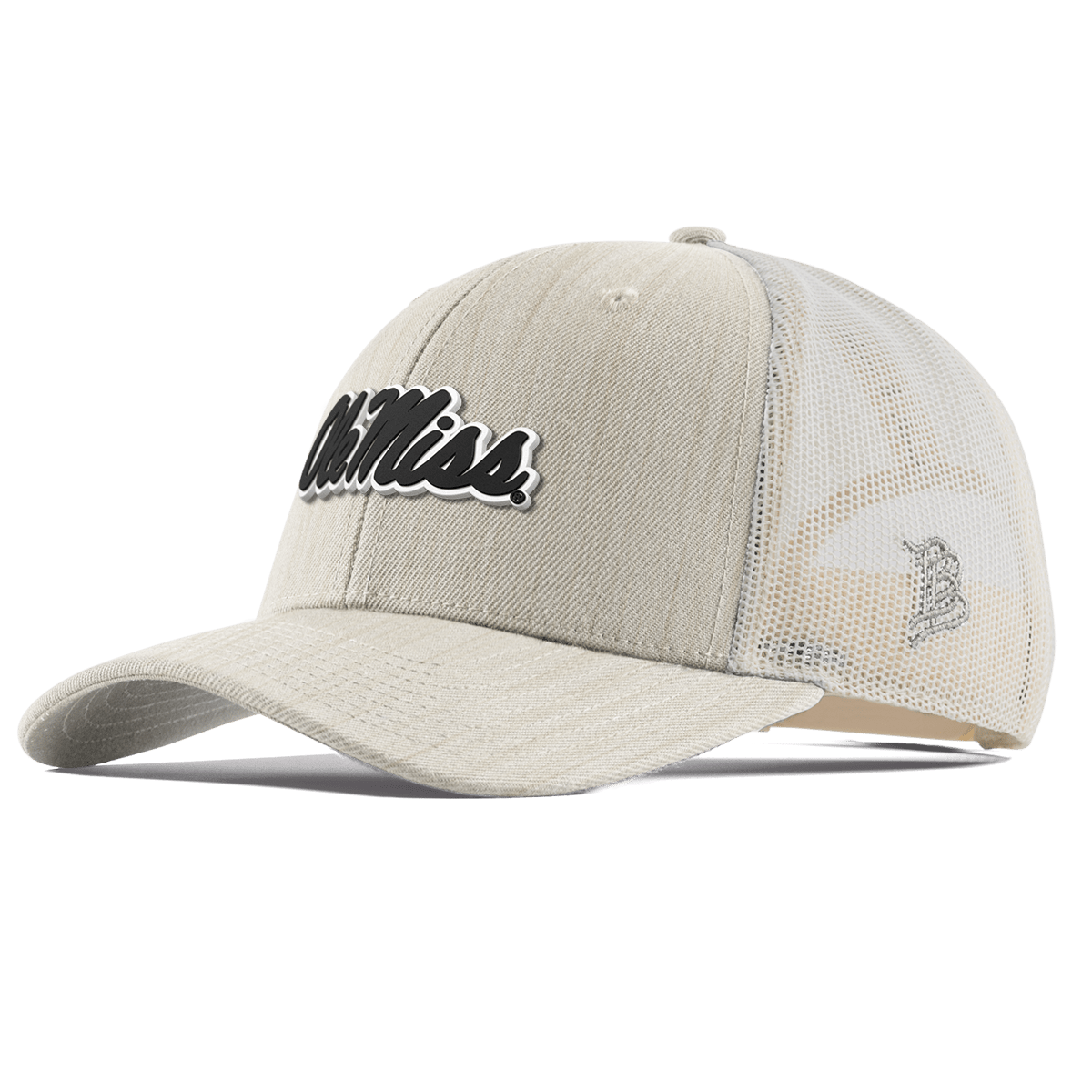 University of Mississippi "Vintage Ole Miss Team Logo" Curved Trucker Beige Heather