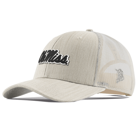 University of Mississippi "Vintage Ole Miss Team Logo" Curved Trucker Beige Heather