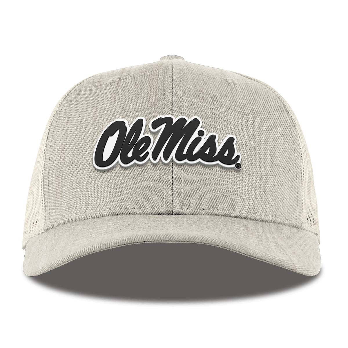 University of Mississippi "Vintage Ole Miss Team Logo" Curved Trucker Beige Heather