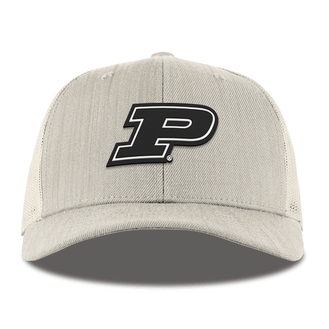 Purdue University "Vintage Purdue Team Logo" Curved Trucker Beige Heather