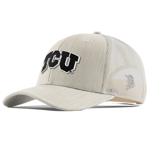 Texas Christian University "Vintage TCU Block" Curved Trucker Beige Heather