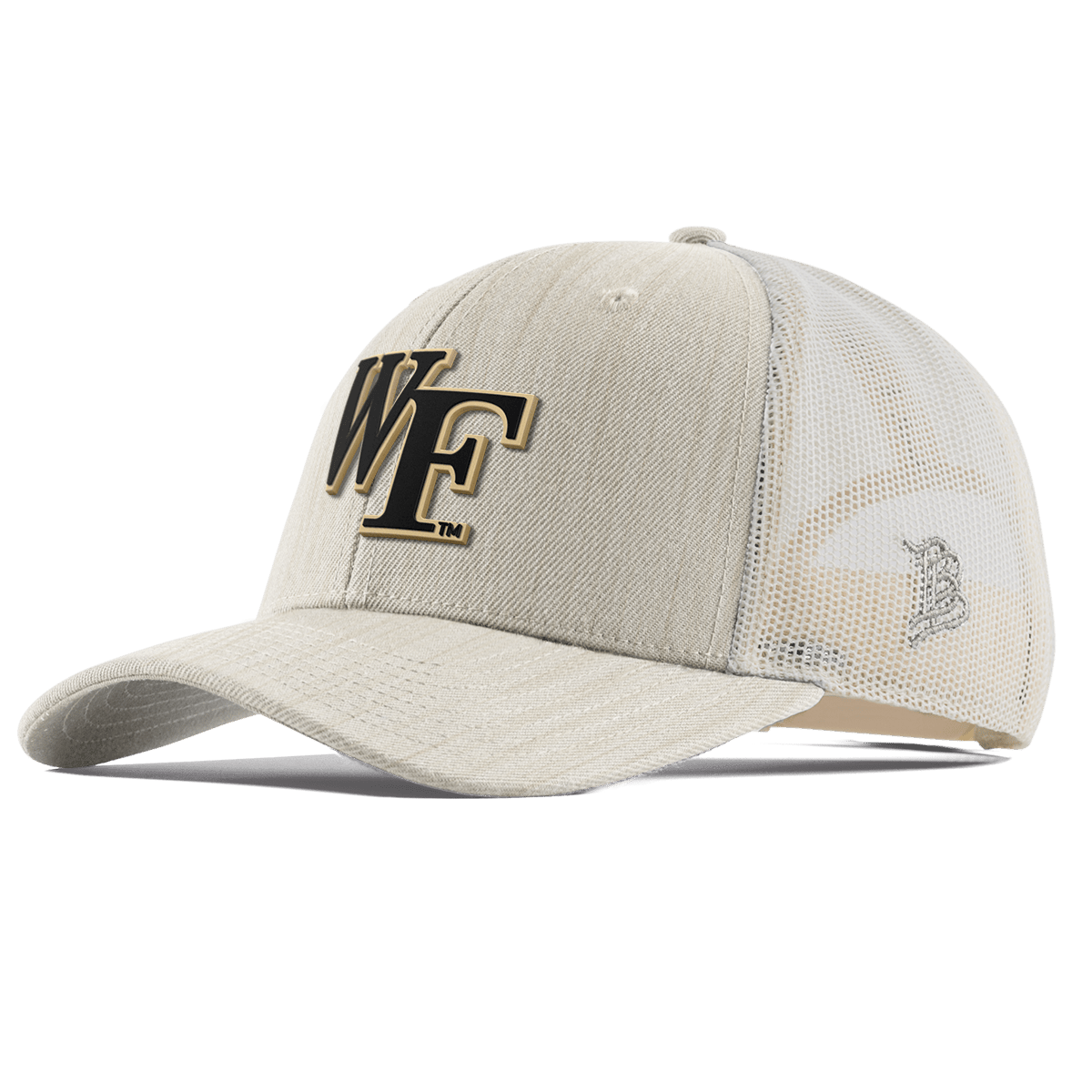 Wake Forest University "Wake Forest Block" Curved Trucker Back Beige Heather