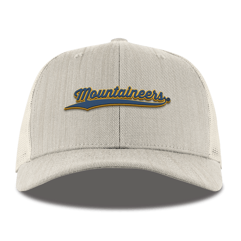 West Virginia University "West Virginia Mountaineers Script" Curved Trucker Beige Heather 