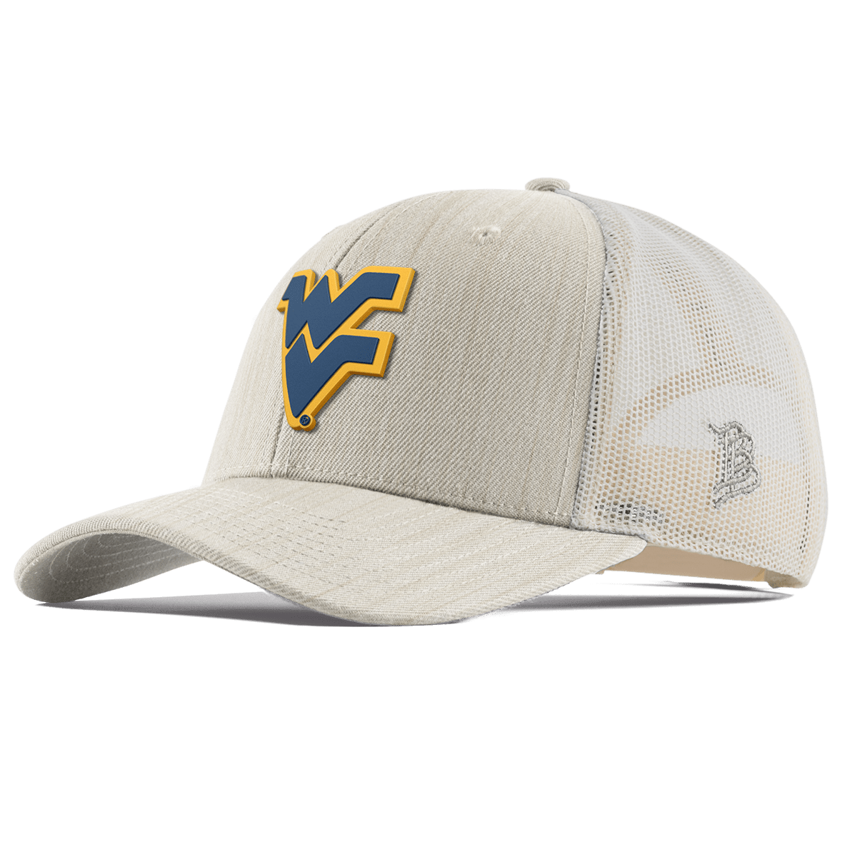 West Virginia University "West Virginia Team Logo" Curved Trucker Beige Heather 