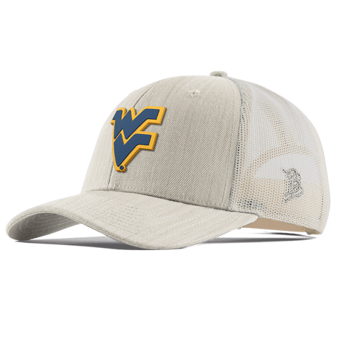 West Virginia University "West Virginia Team Logo" Curved Trucker Beige Heather 