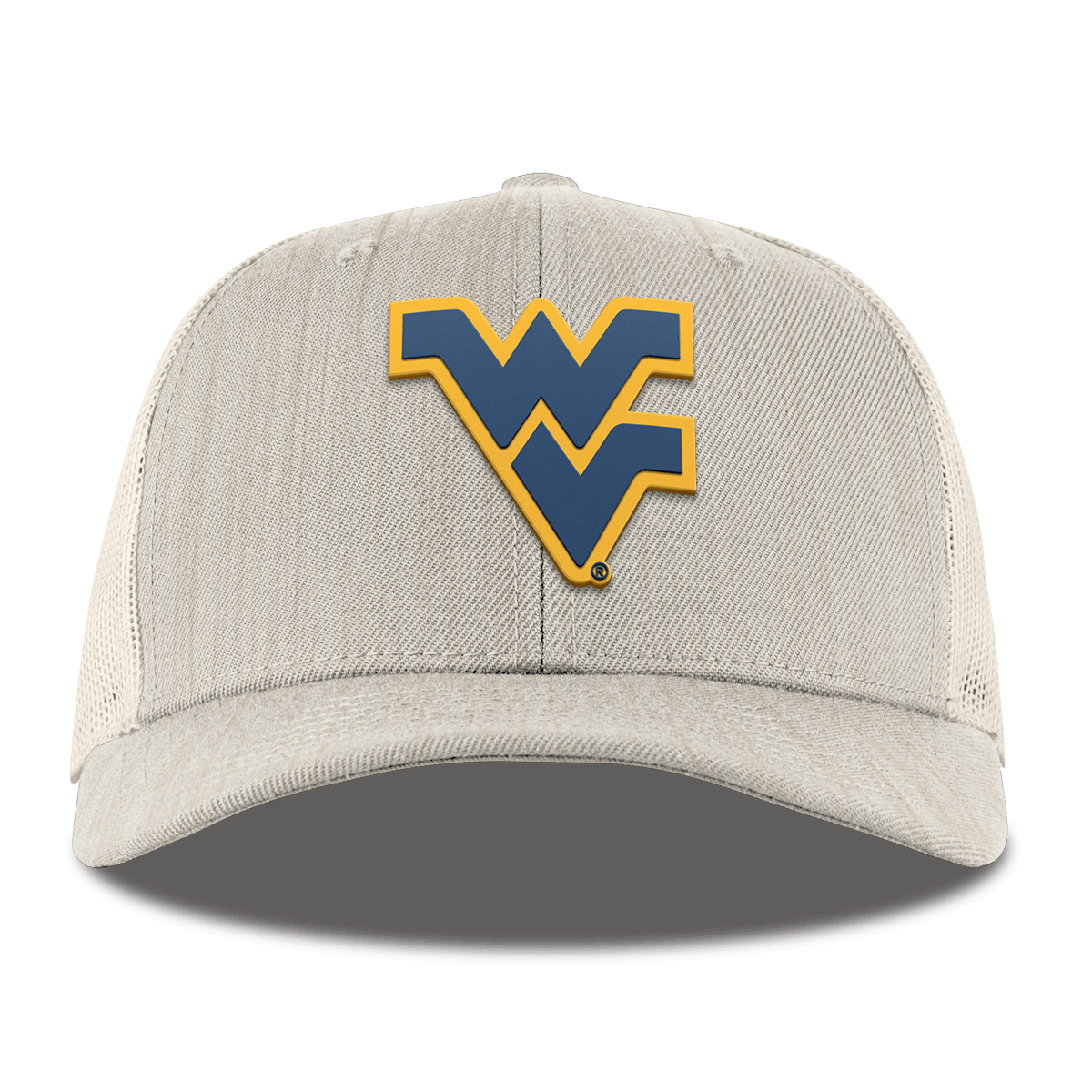 West Virginia University "West Virginia Team Logo" Curved Trucker Beige Heather 