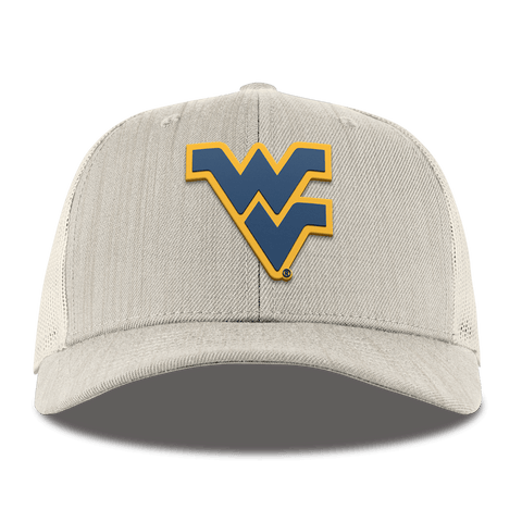West Virginia University "West Virginia Team Logo" Curved Trucker Beige Heather 