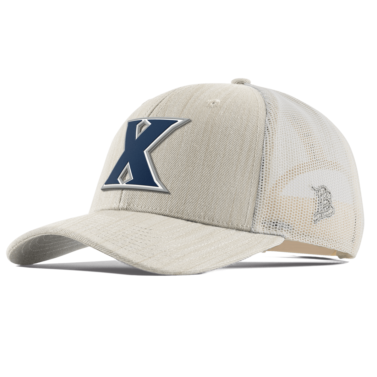 Xavier University "Xavier Block" Curved Trucker Beige Heather