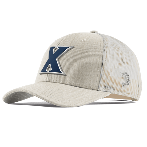 Xavier University "Xavier Block" Curved Trucker Beige Heather
