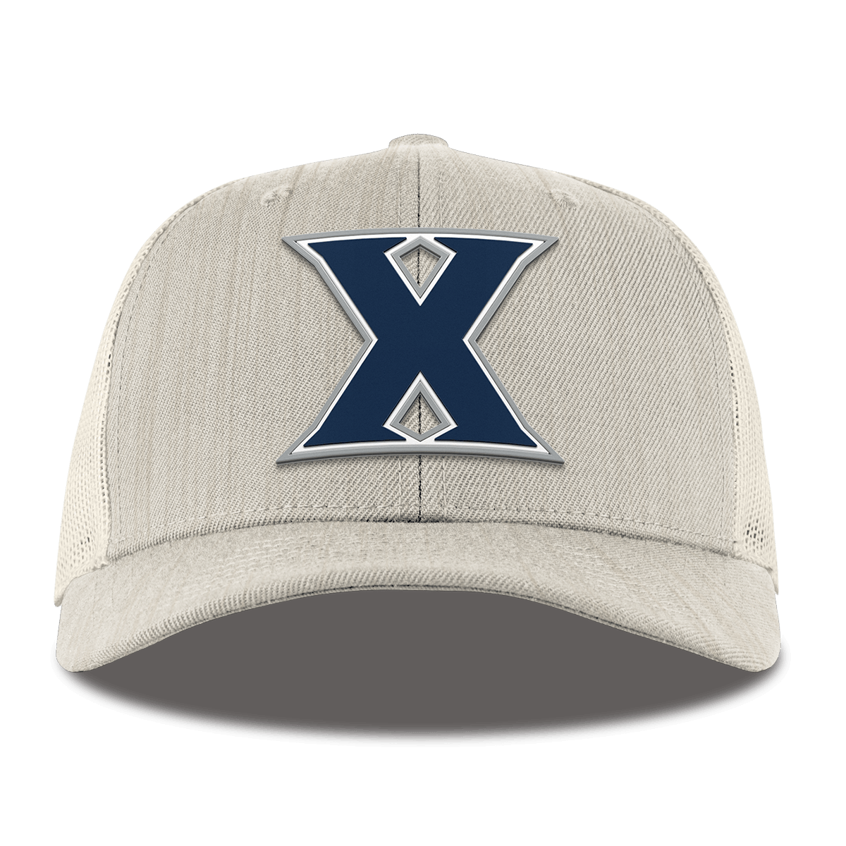 Xavier University "Xavier Block" Curved Trucker Beige Heather