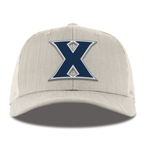 Xavier University "Xavier Block" Curved Trucker Beige Heather