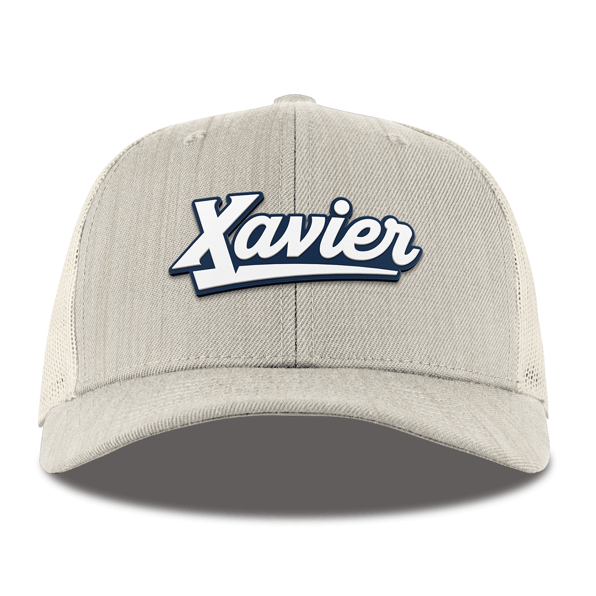 Xavier University "Xavier Script" Curved Trucker Beige Heather