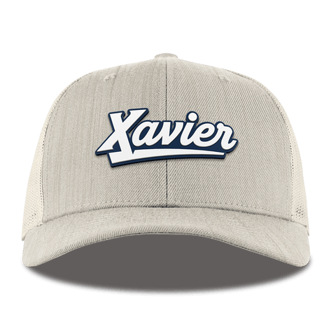 Xavier University "Xavier Script" Curved Trucker Beige Heather