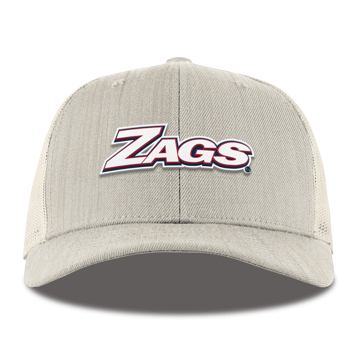Gonzaga University "Zags Block" Curved Trucker Beige Heather