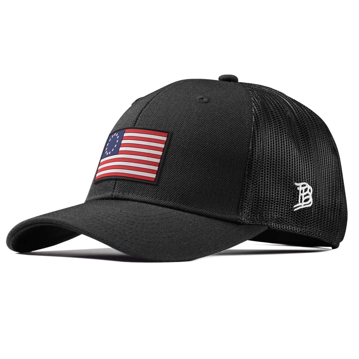 1776 PVC Curved Trucker Black