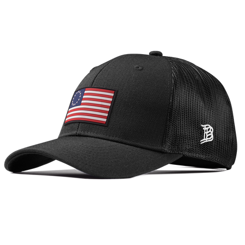 1776 PVC Curved Trucker Black