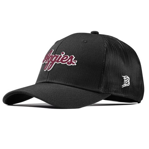 Texas A&M University "Aggies Script" Curved Trucker Black