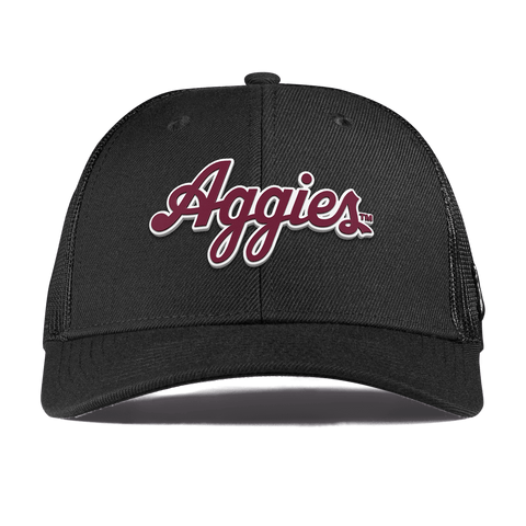 Texas A&M University "Aggies Script" Curved Trucker Black
