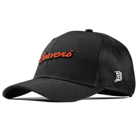 Oregon State University "Beavers Script" Curved Trucker Black