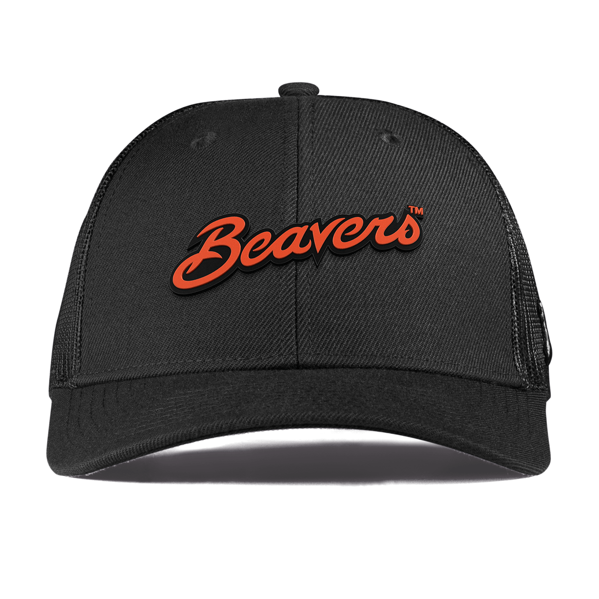 Oregon State University "Beavers Script" Curved Trucker Black