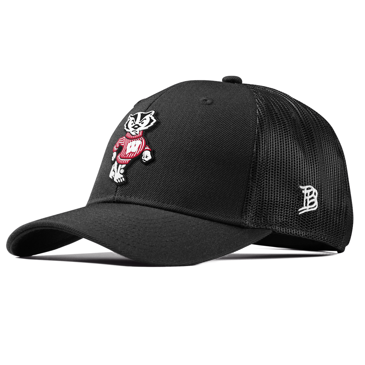 University of Wisconsin "Bucky Badger" Curved Trucker Black