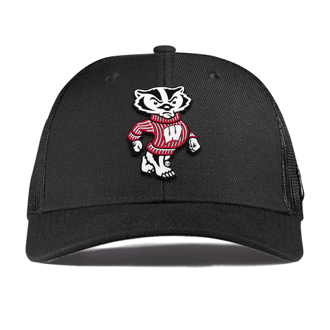 University of Wisconsin "Bucky Badger" Curved Trucker Black