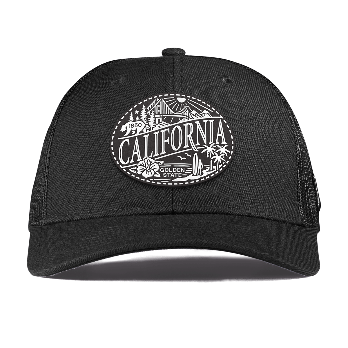 California Traveler Curved Trucker Black