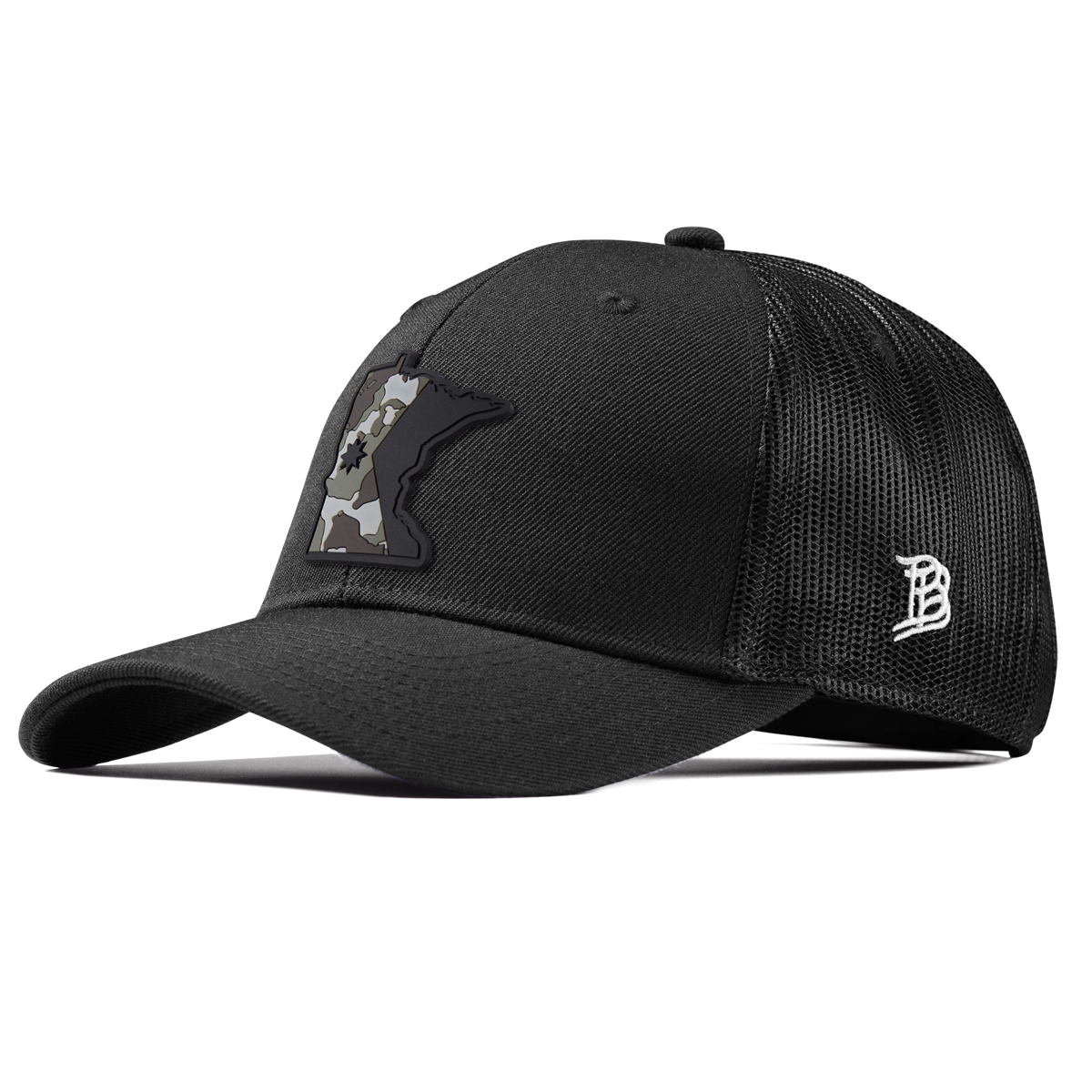 Minnesota Camo Curved Trucker Black