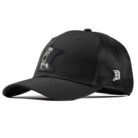 Minnesota Camo Curved Trucker Black