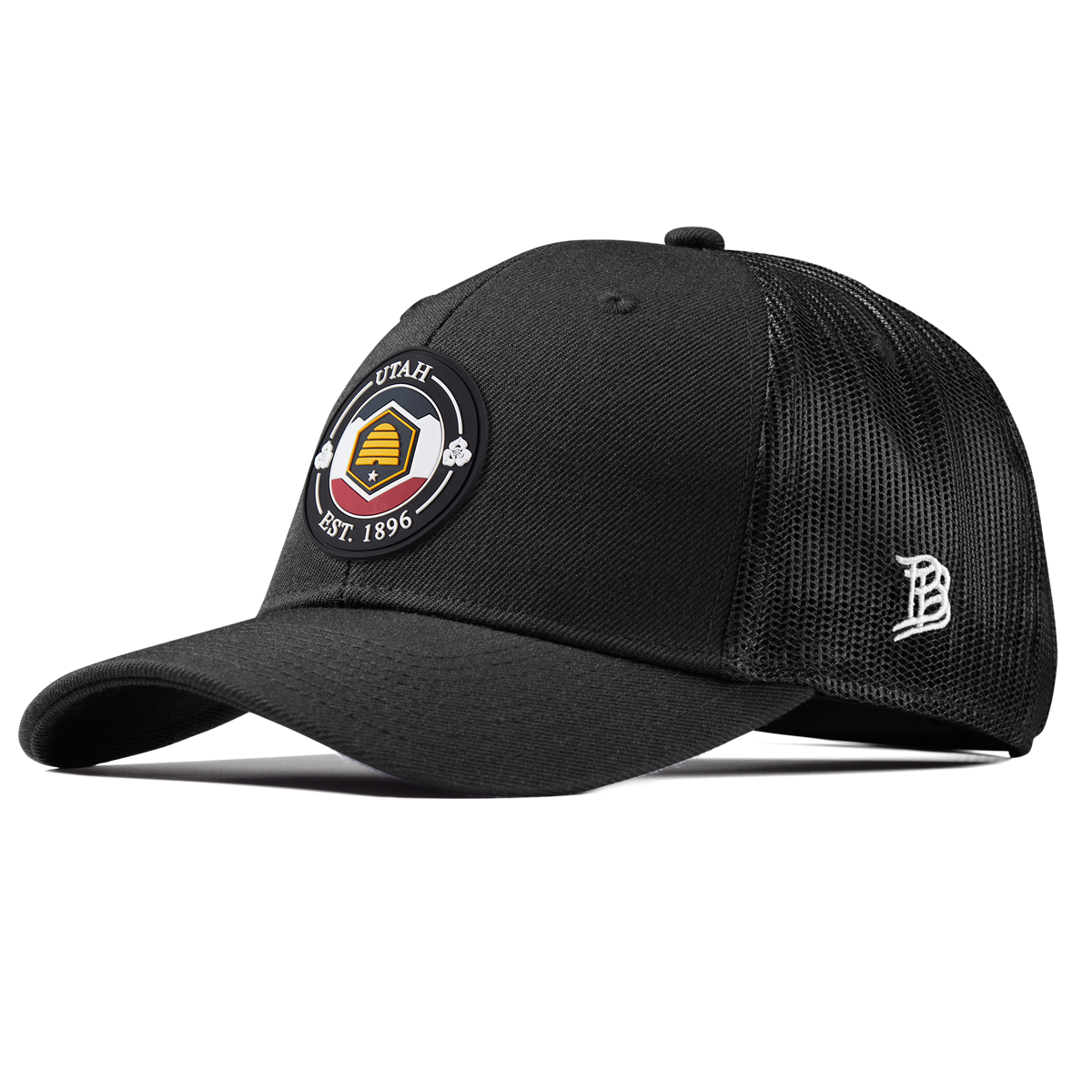 Utah Compass Curved Trucker Black