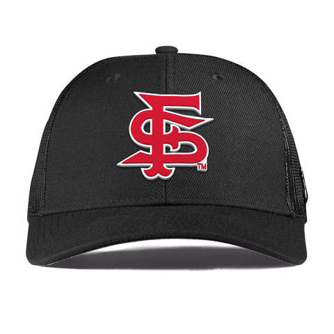 Fresno State University "Fresno State Stacked" Curved Trucker Black
