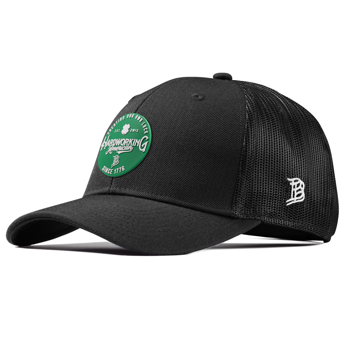 Get The Green Curved Trucker Black