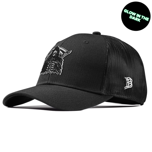 Grim Reaper Glow Curved Trucker Black