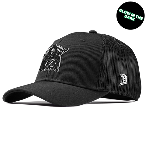 Grim Reaper Glow Curved Trucker Black