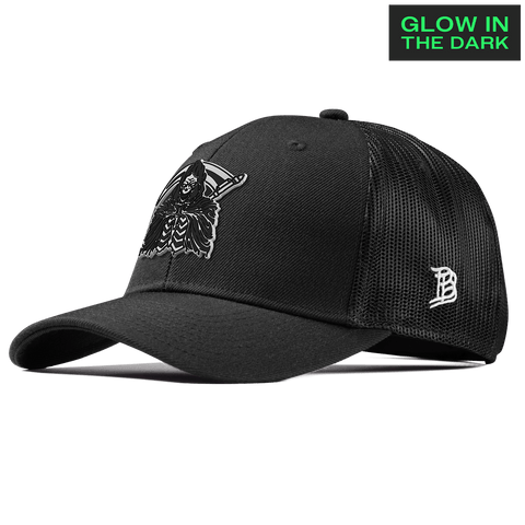 Grim Reaper Glow Curved Trucker Black