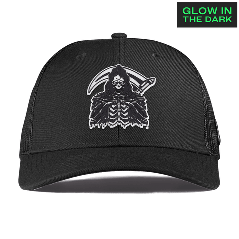 Grim Reaper Glow Curved Trucker Black
