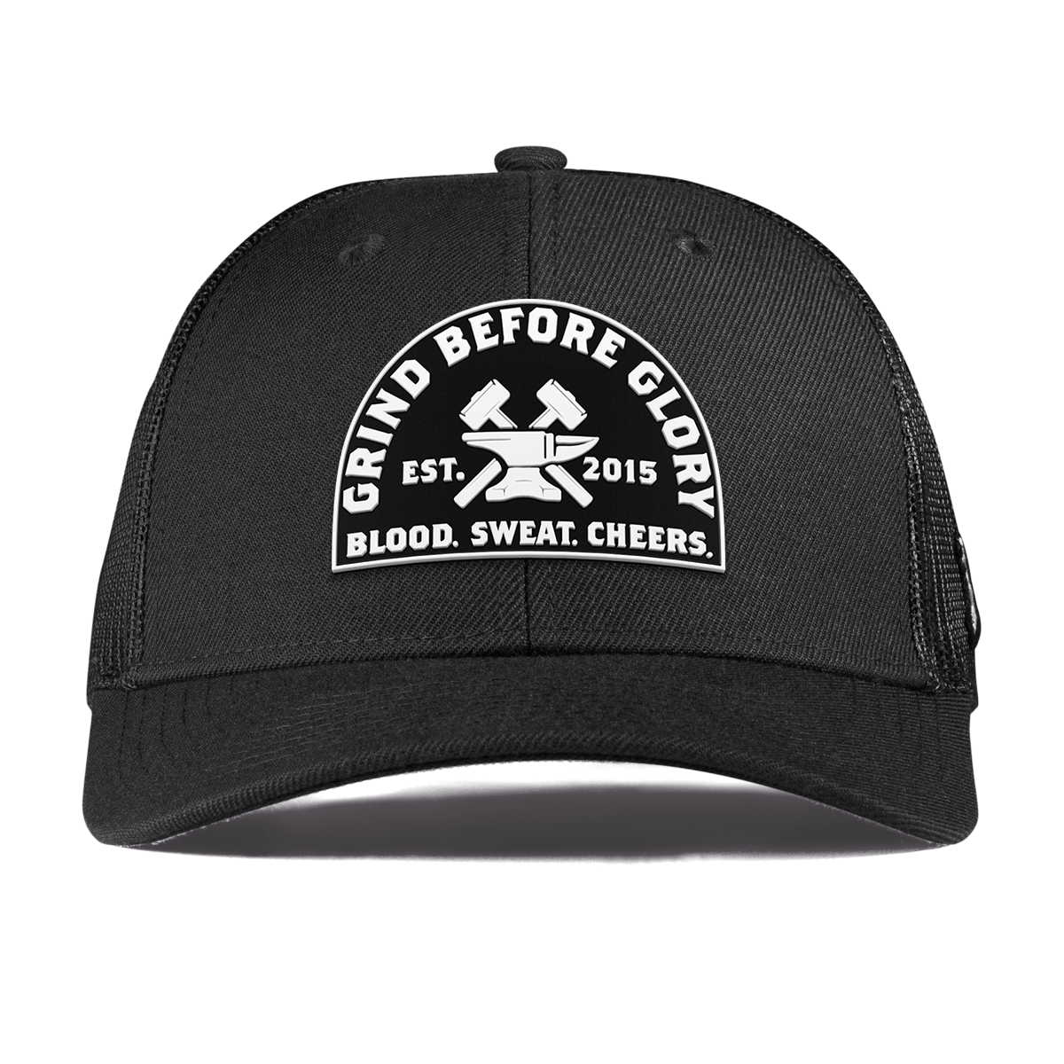 Grind Before Glory Curved Trucker Black