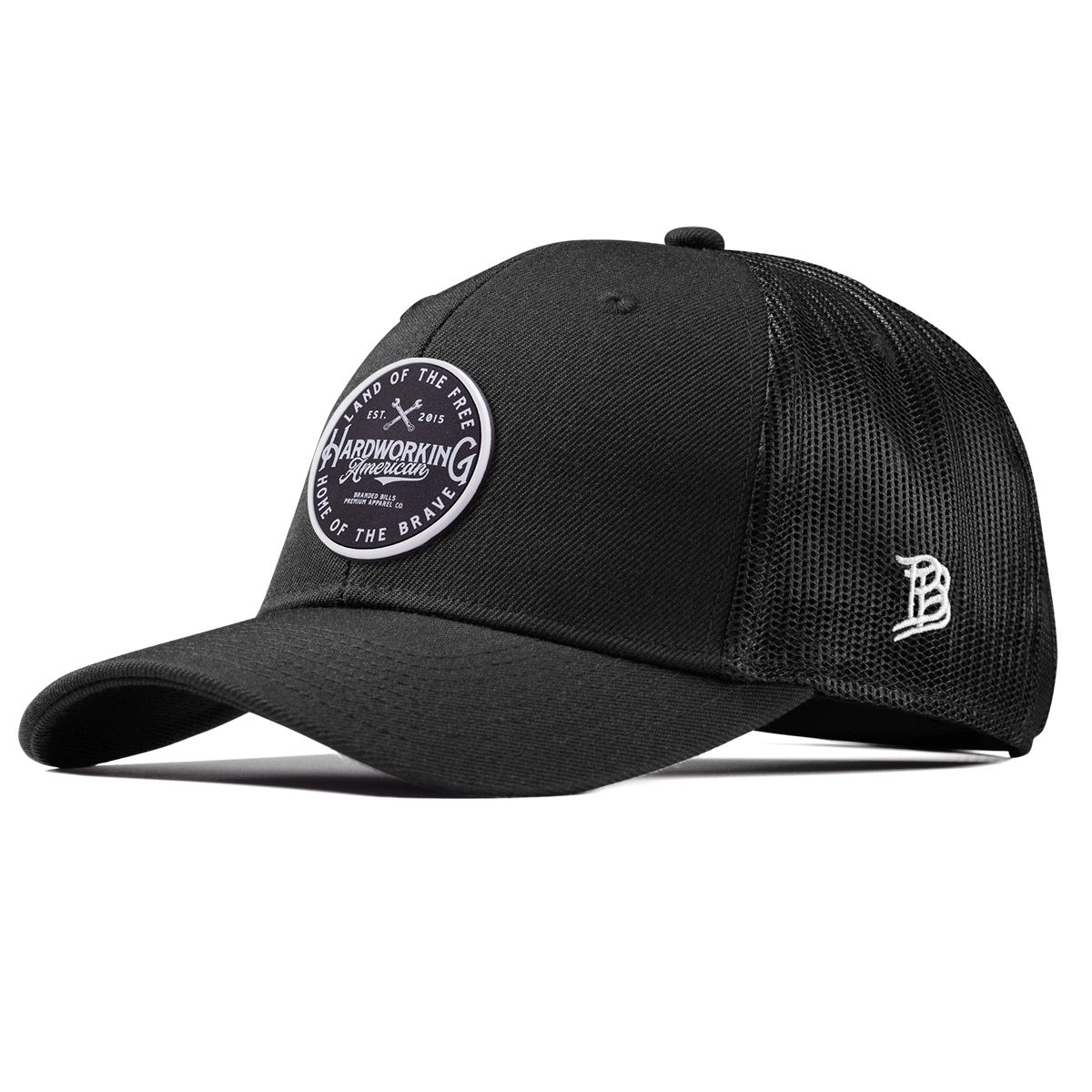 Hardworking PVC Curved Trucker Black