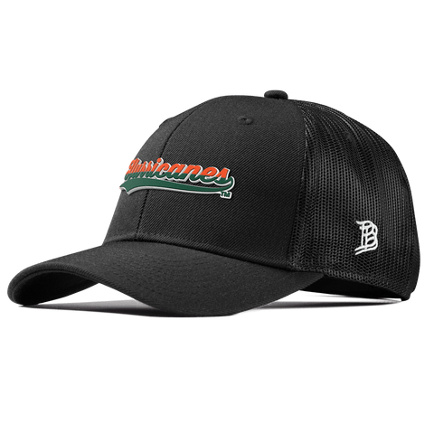 University of Miami "Hurricanes Script" Curved  Trucker Black