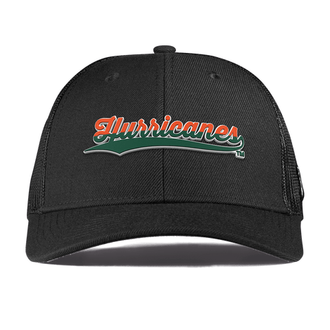University of Miami "Hurricanes Script" Curved  Trucker Black