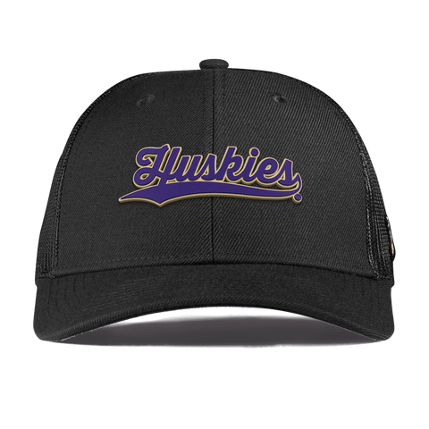 University of Washington "Huskies Script" Curved Trucker Black