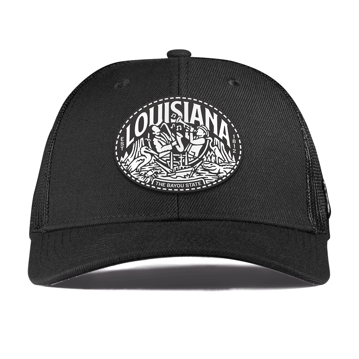 Louisiana Traveler Curved Trucker Black