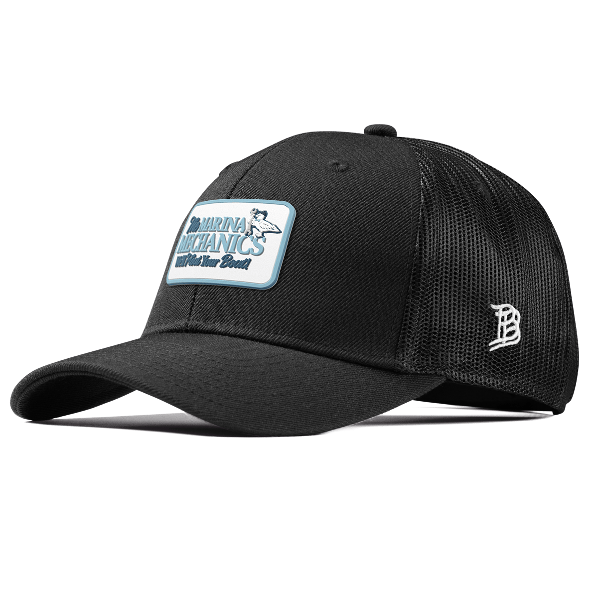 Marina Mechanics Curved Trucker Black