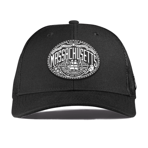 Massachusetts Traveler Curved Trucker Black