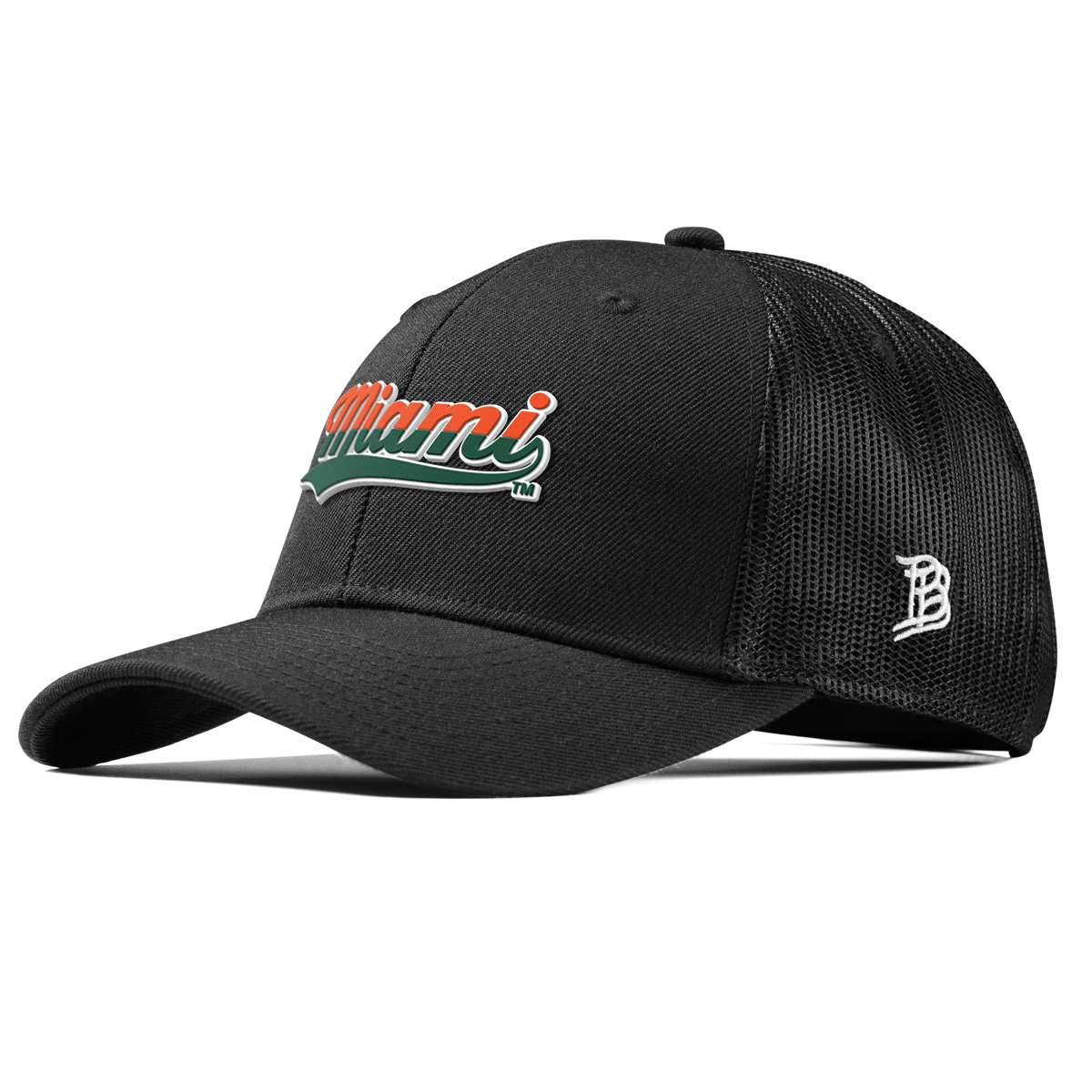 University of Miami "Miami Script" Curved  Trucker Black