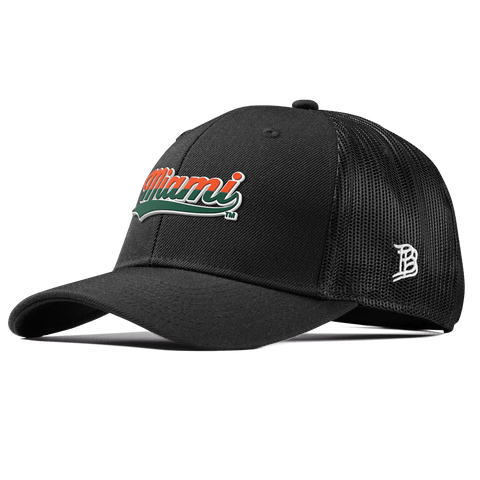 University of Miami "Miami Script" Curved  Trucker Black
