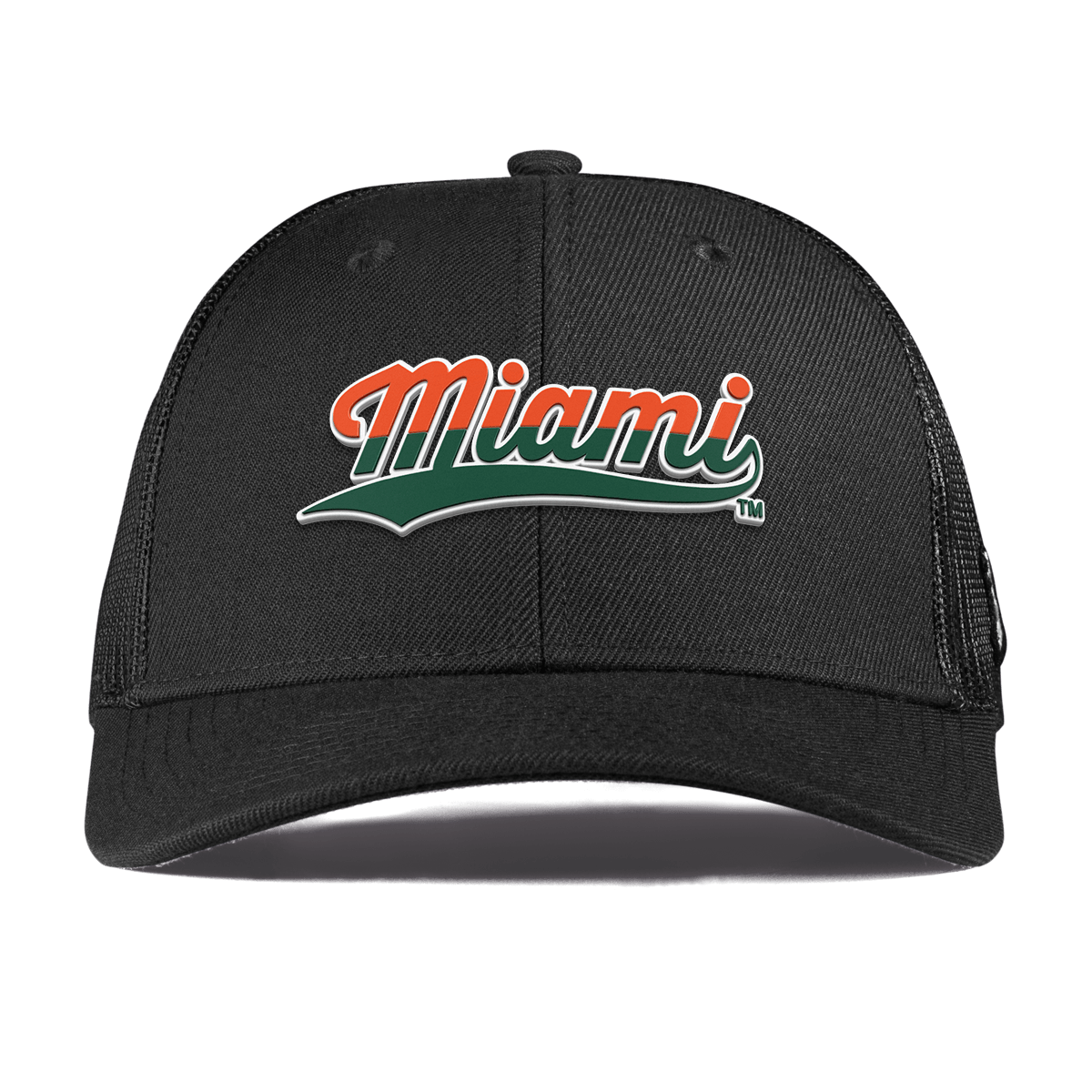 University of Miami "Miami Script" Curved  Trucker Black