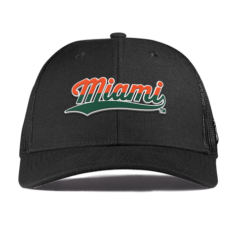 University of Miami "Miami Script" Curved  Trucker Black