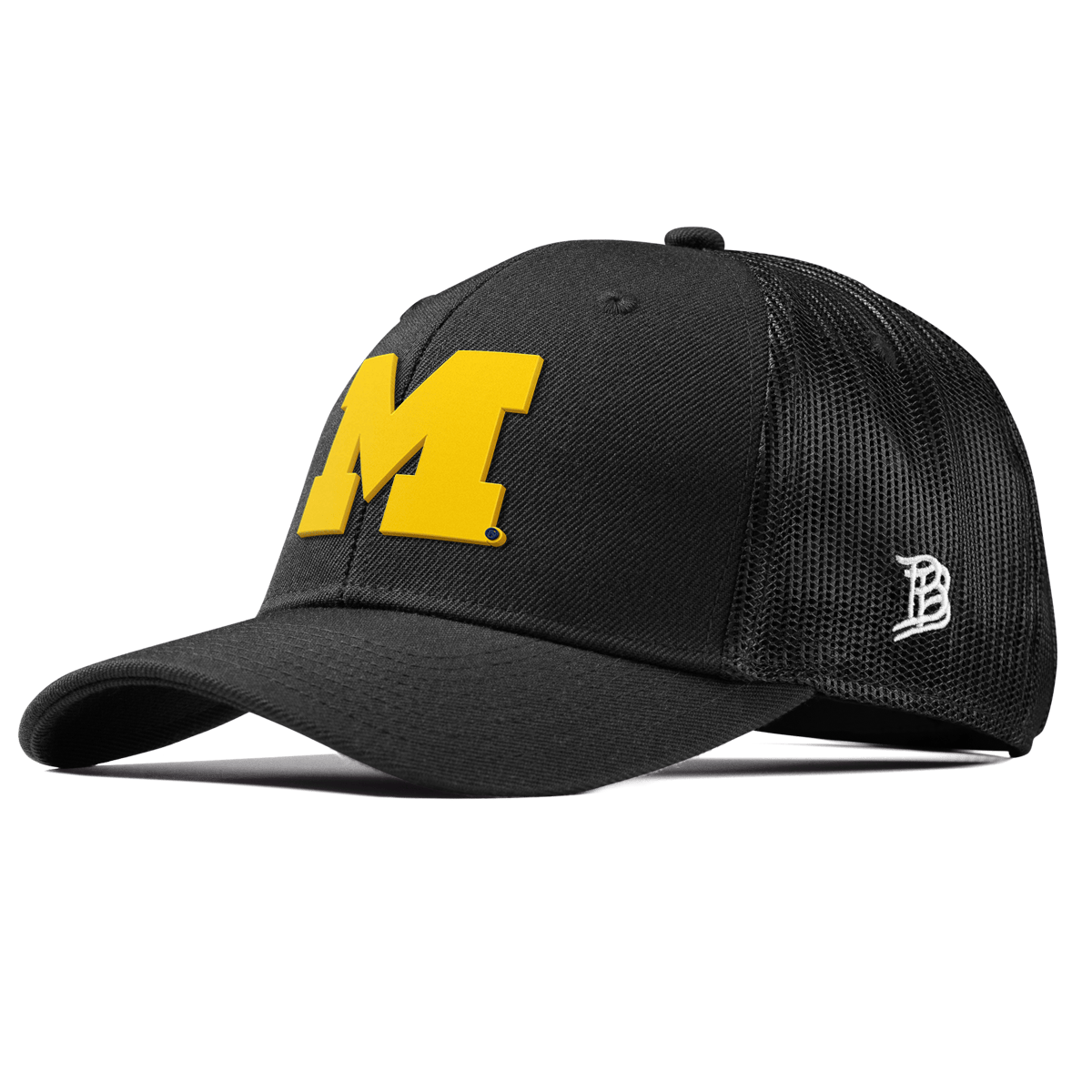 University of Michigan "Michigan Gold Block" Curved Trucker Black