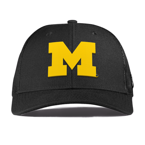 University of Michigan "Michigan Gold Block" Curved Trucker Black